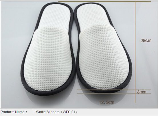 รองเท้าสลิปเปอร์ผ้ารังผึ้งสีขาว OEM